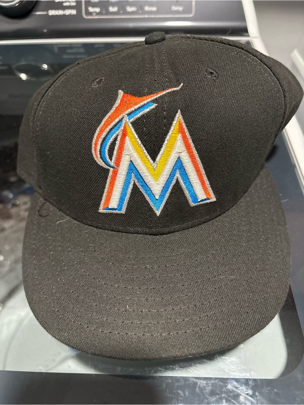 Black Miami Marlins Logo Hat